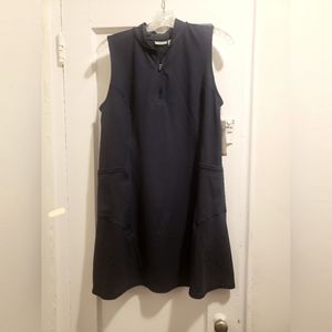 Navy tennis dress with quarter zip